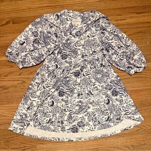 Blue and White Patterned Dress